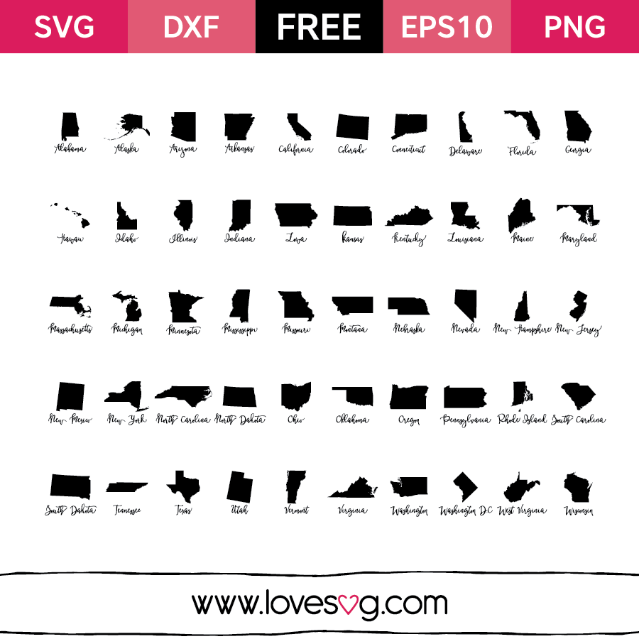 50 states | Lovesvg.com