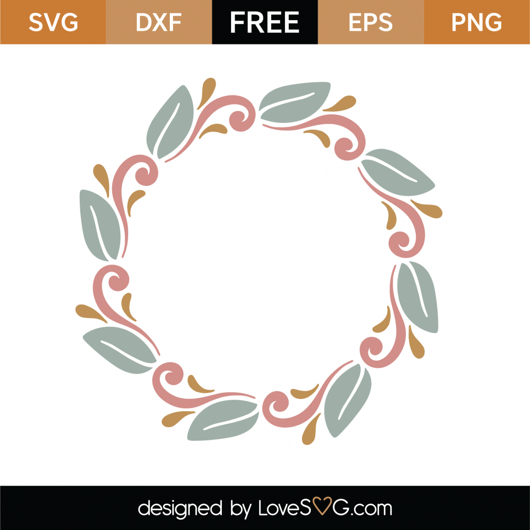 Free Floral Monogram Frame SVG Cut File Lovesvg