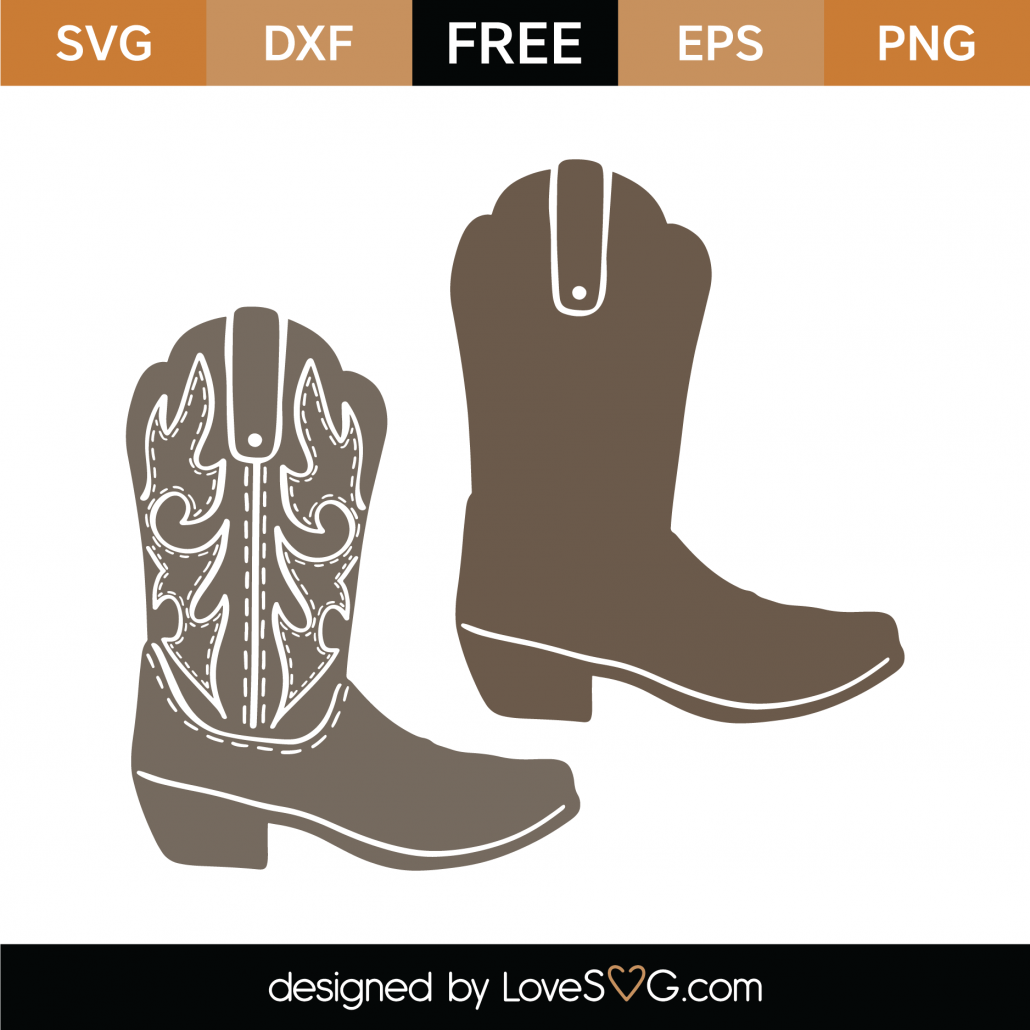 Free Cowboy Boots Svg Cut File Lovesvg