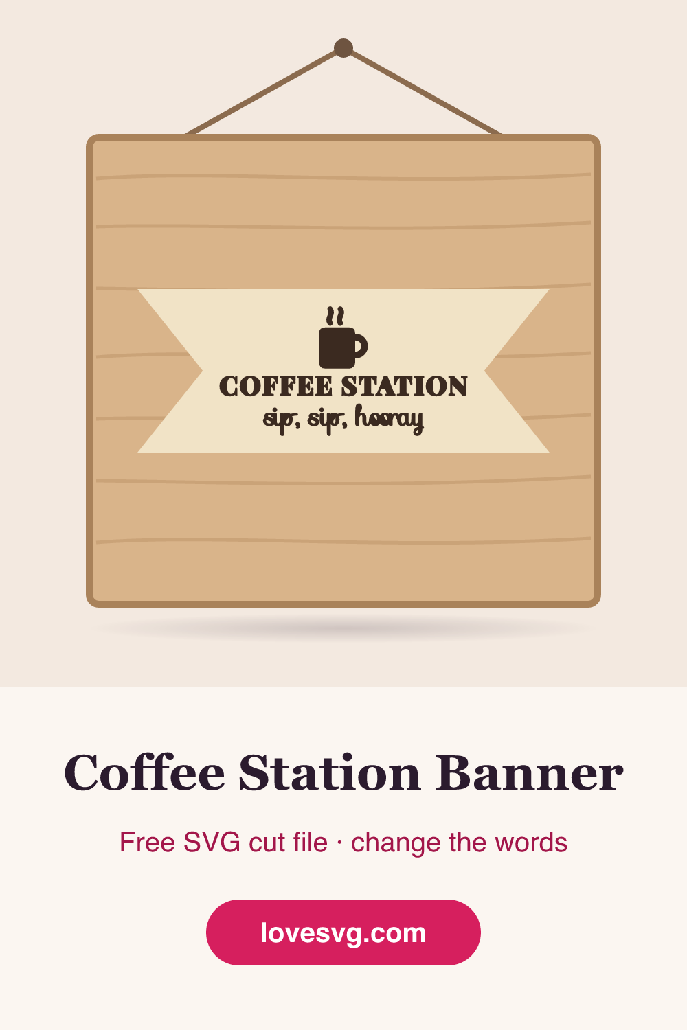 Coffee Station Banner SVG Cut File | LoveSVG
