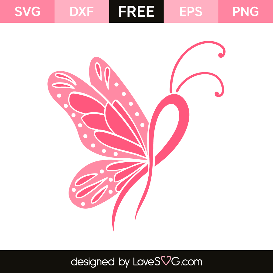 Butterfly Cancer Ribbon - Lovesvg.com