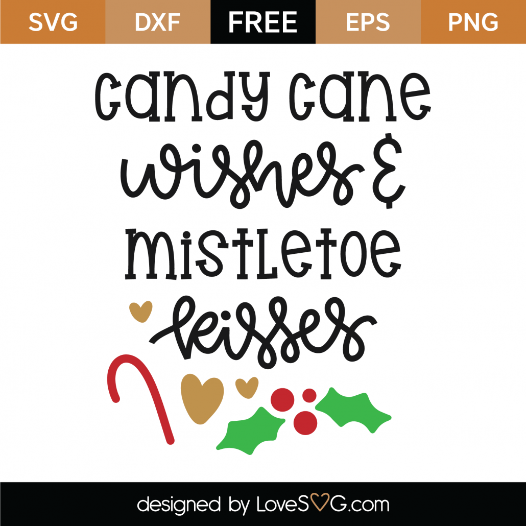 Candy Cane Kisses Svg