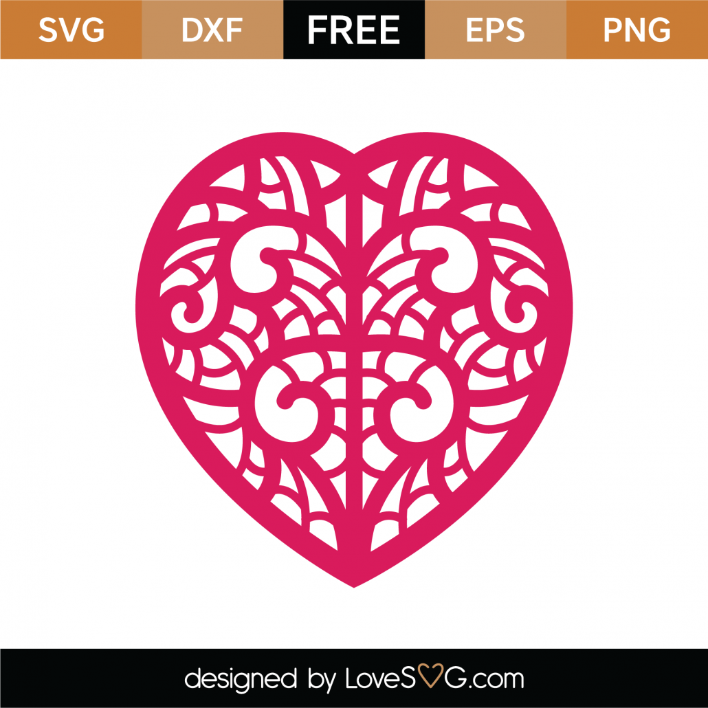 Download Free Heart Mandala SVG Cut File - Lovesvg.com