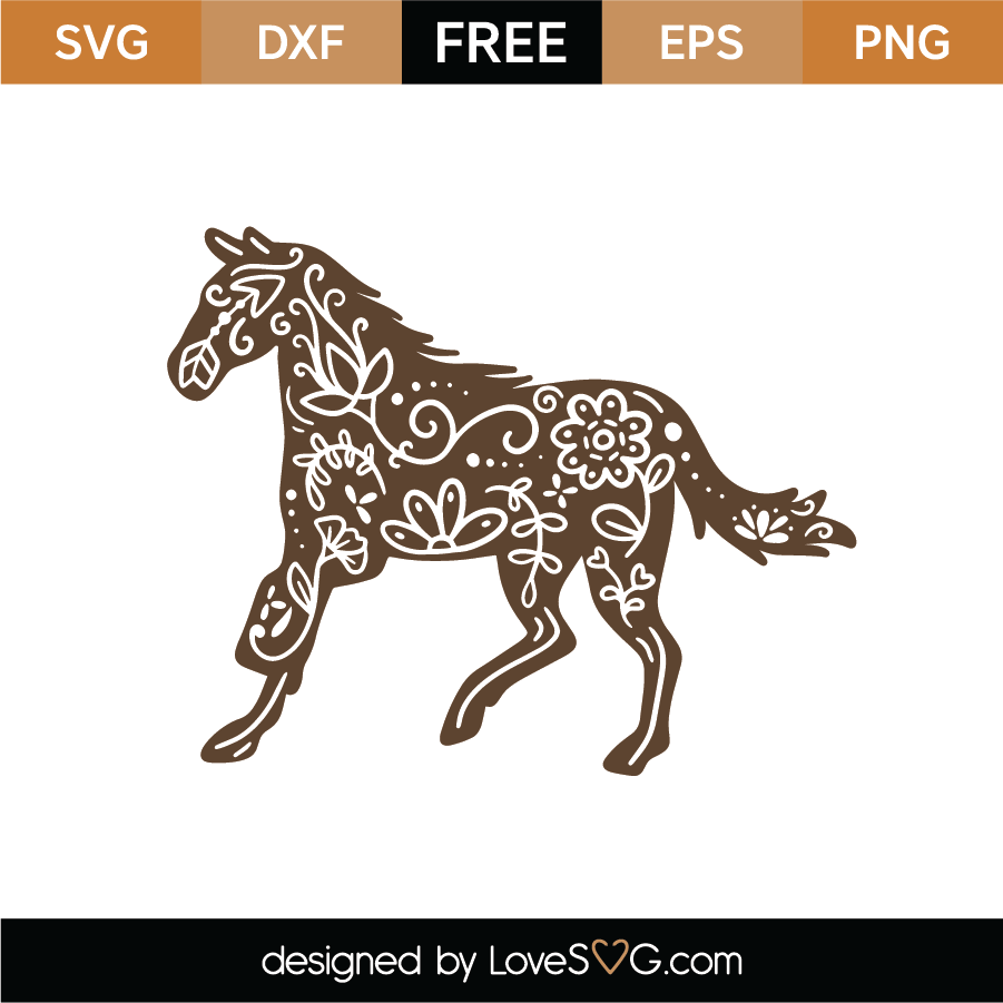 Free Horse Flourish SVG Cut File - Lovesvg.com