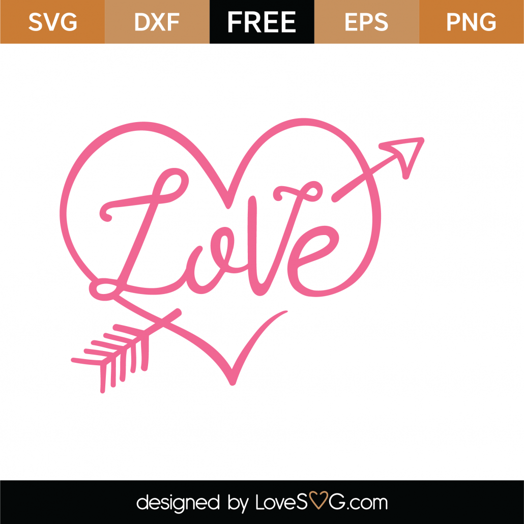 Free Love in a Heart SVG Cut File - Lovesvg.com