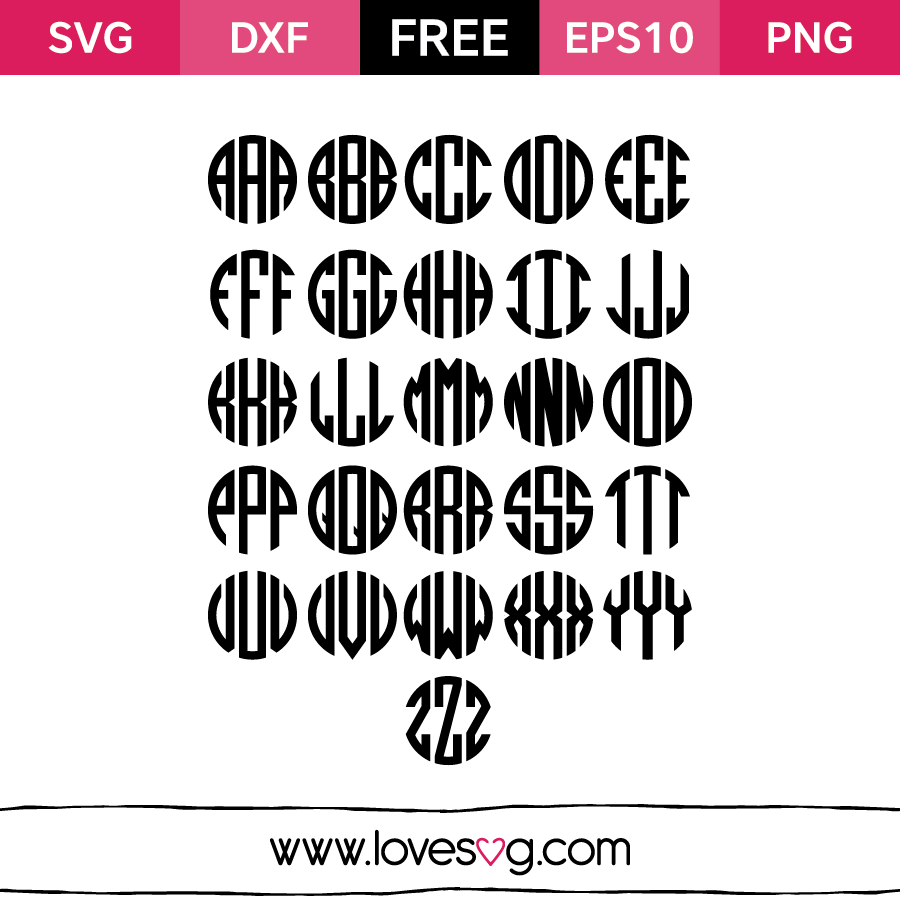 Monogram Love Svg Font - Lovesvg.com