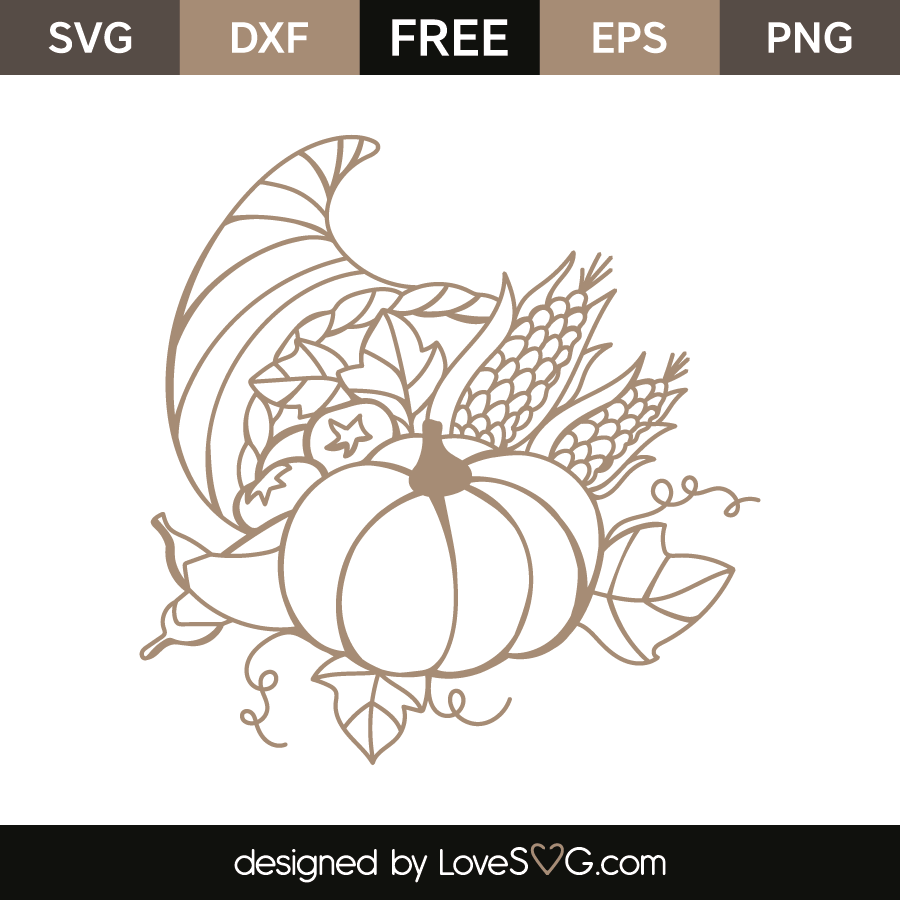 Outline Cornucopia - Lovesvg.com