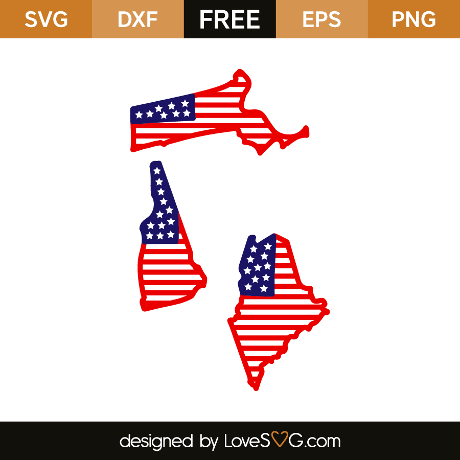 Stars And Stripes: Massachusetts - New Hampshire - Maine - Lovesvg.com