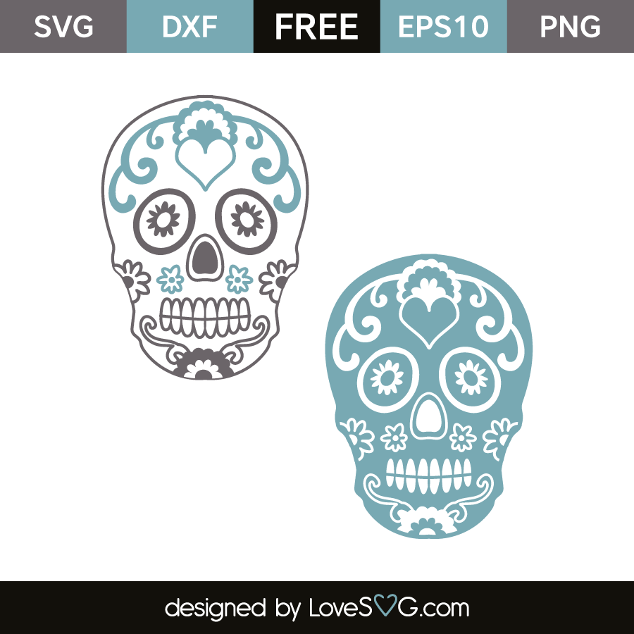 Sugar Skulls 4266 Lovesvg Com   Free SVG Cut File Sugar Skulls 4266 