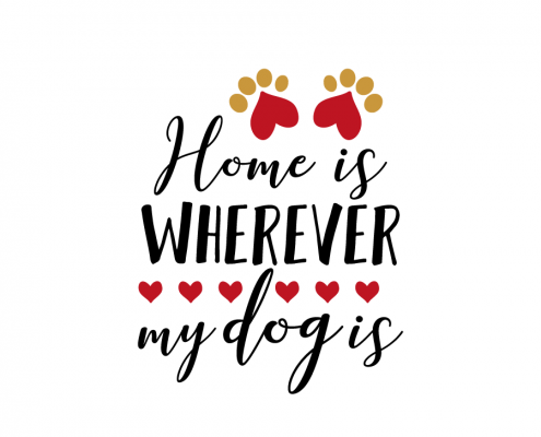 Free SVG cut file - Home is wherever my dog is