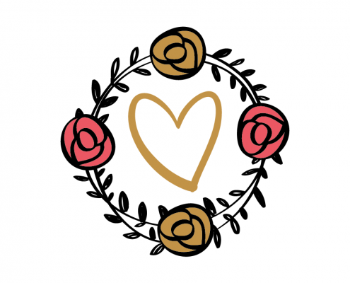Free SVG cut file - Love Roses Wreath