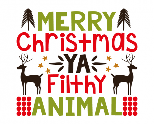 Free SVG cut file - Merry Christmas ya flithy animal