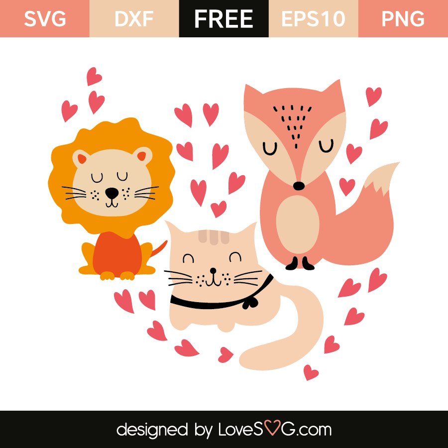 Download Little Animals in Love | Lovesvg.com