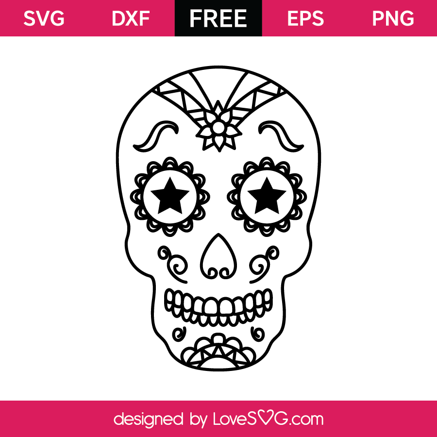 Download Sugar Skull Floral and Stars | Lovesvg.com