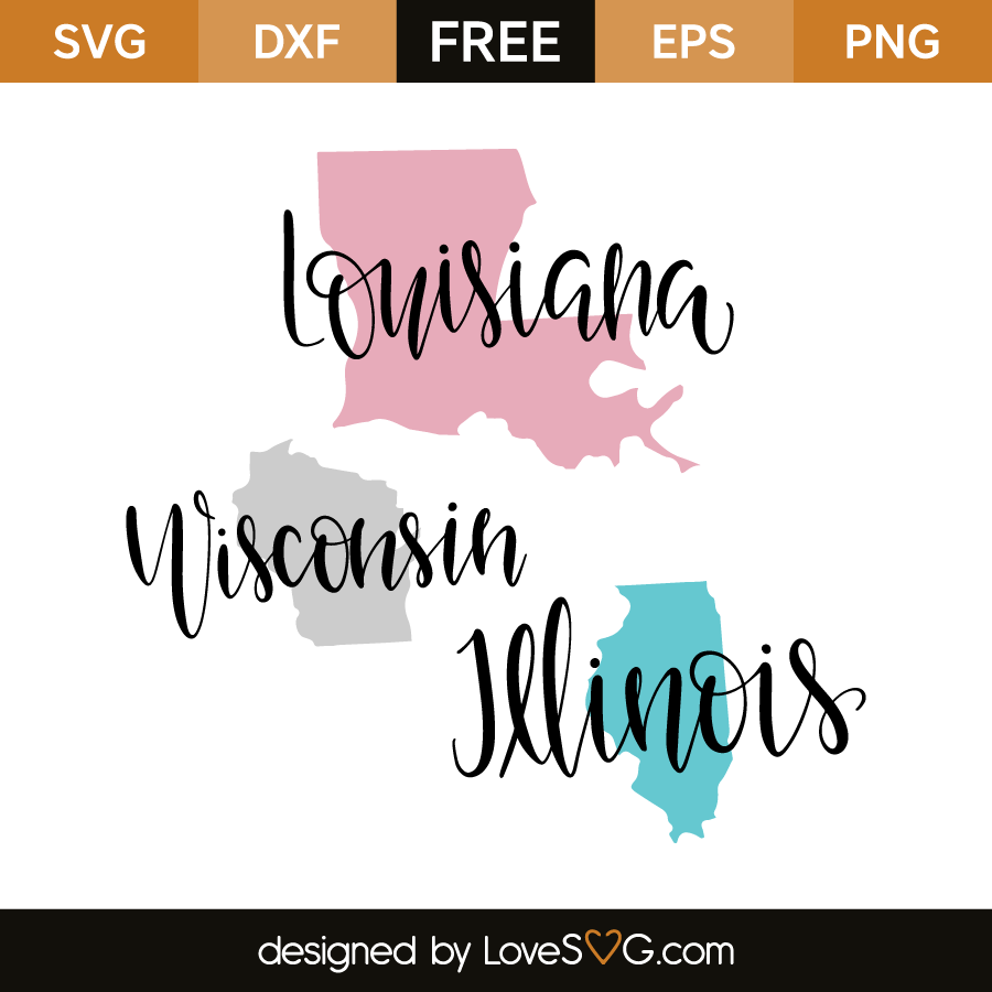 Download Louisiana - Wisconsin - Illinois | Lovesvg.com