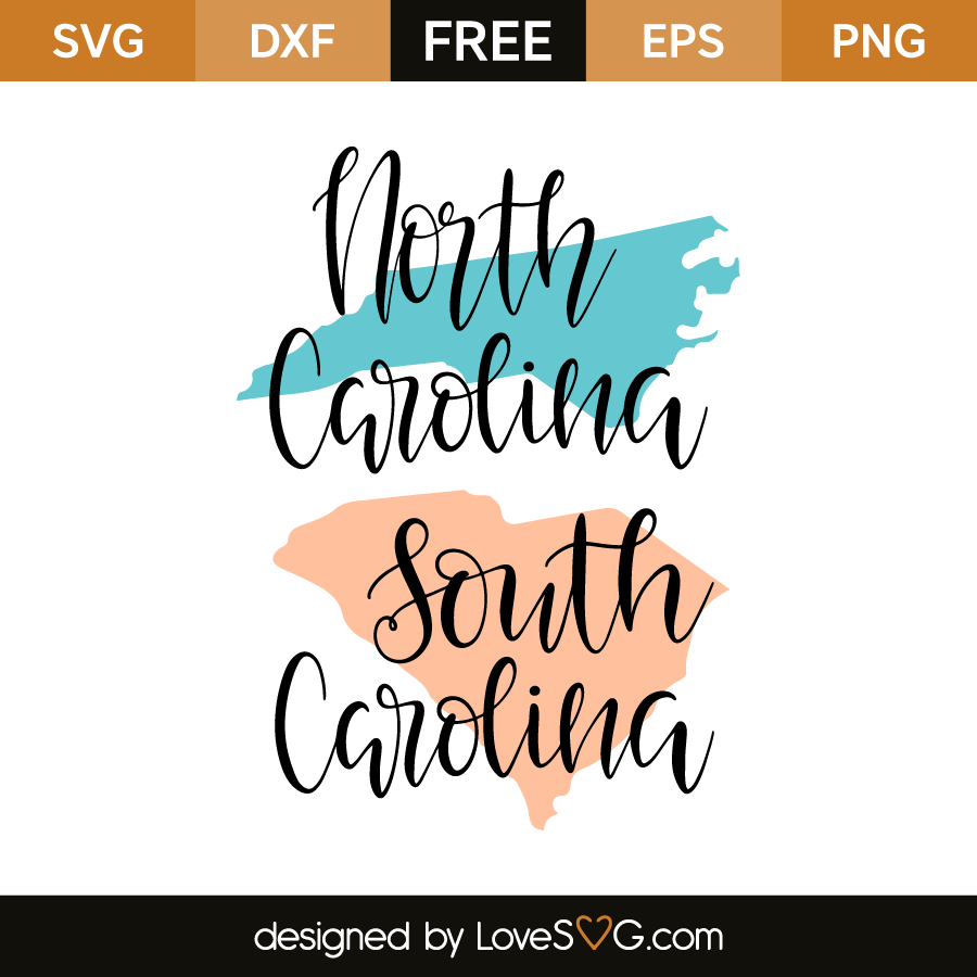 North Carolina - South Carolina | Lovesvg.com