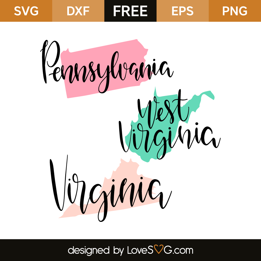Download Pennsylvania - West Virginia - Virginia | Lovesvg.com