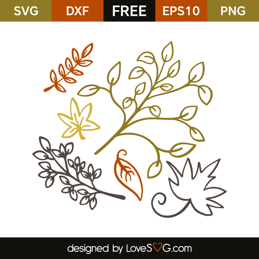 Download Outline leaves | Lovesvg.com