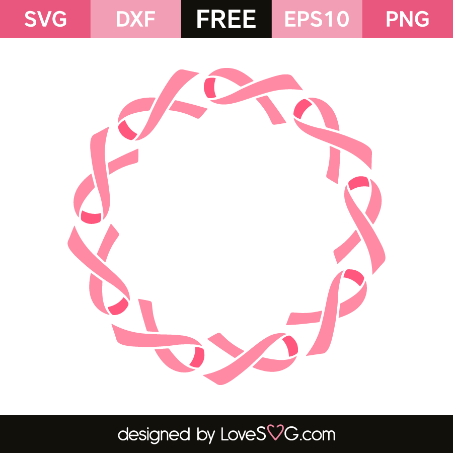 Download Cancer ribbon monogram frame | Lovesvg.com