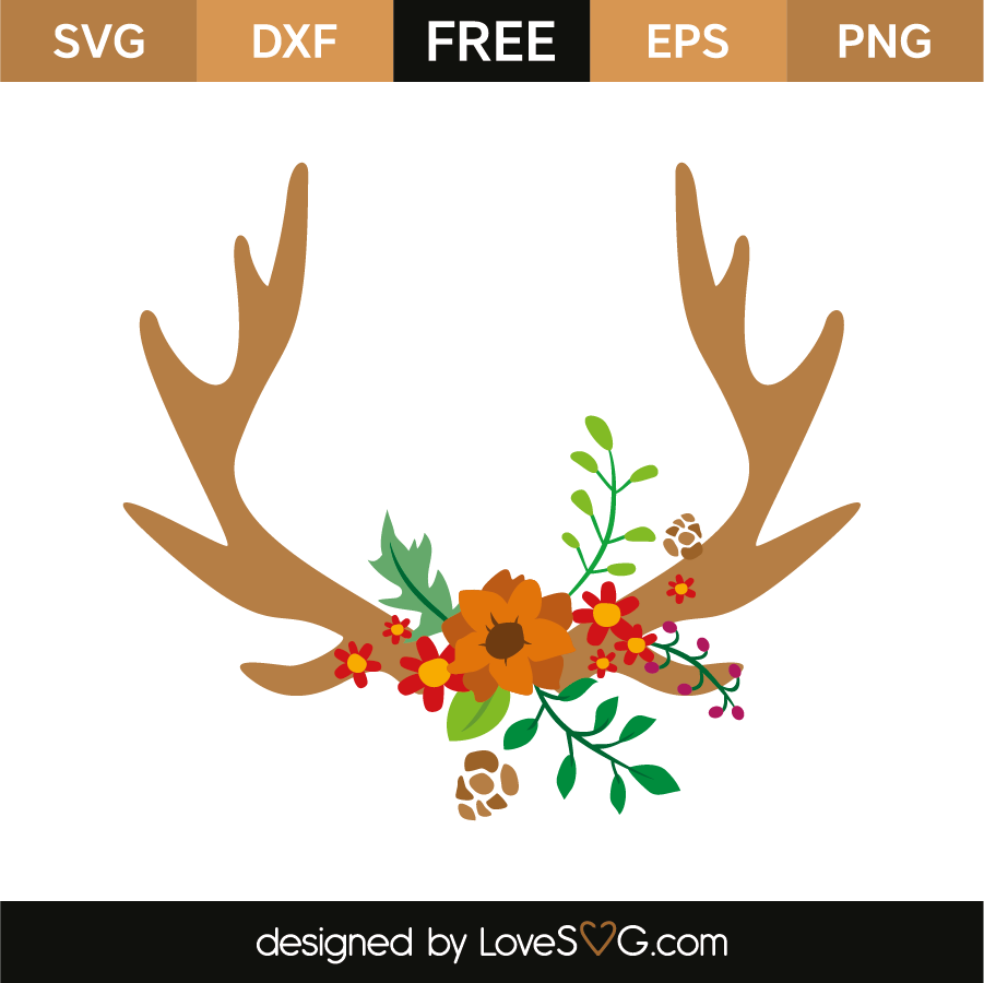 Free Free 308 Svg File Floral Antler Svg Free SVG PNG EPS DXF File