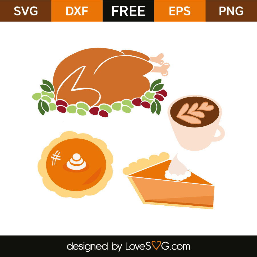 Download Pumpkin pies and turkey | Lovesvg.com