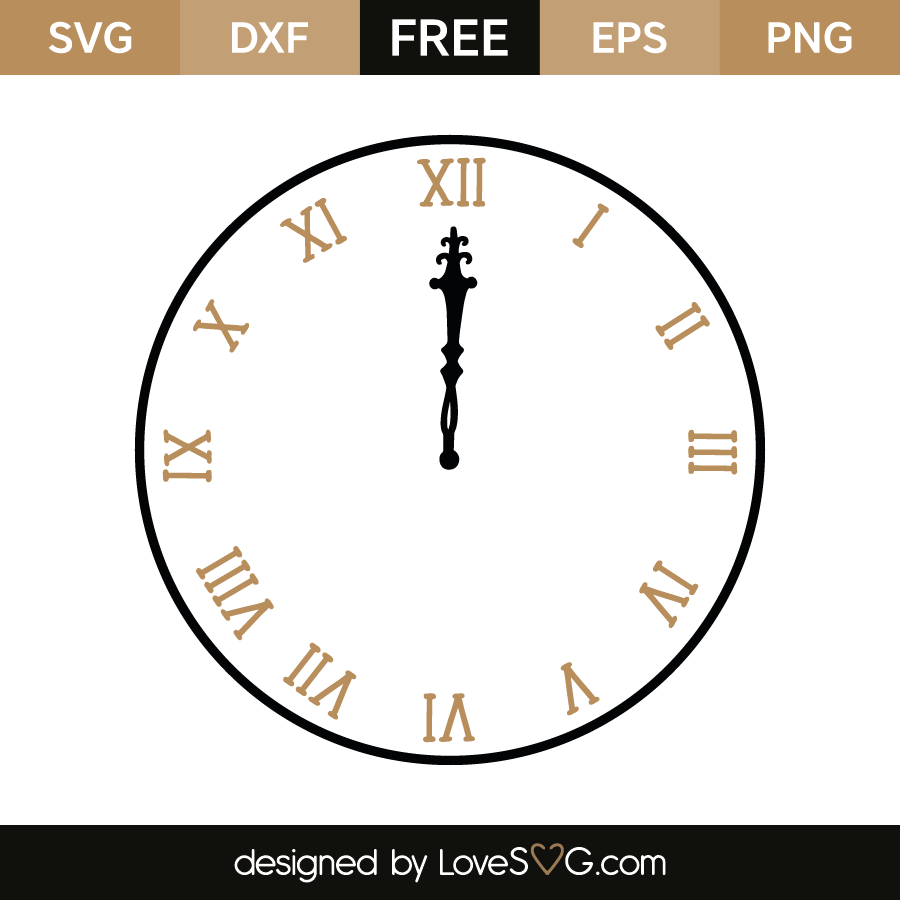 Download New year clock | Lovesvg.com