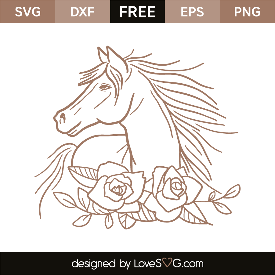 Download Horse and flowers | Lovesvg.com