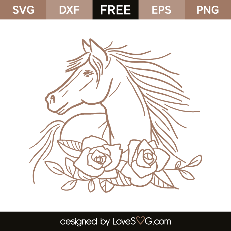 Horse and flowers | Lovesvg.com