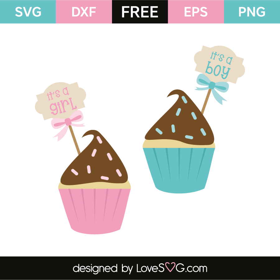 Baby Shower Cupcakes It S A Boy It S A Girl Lovesvg Com