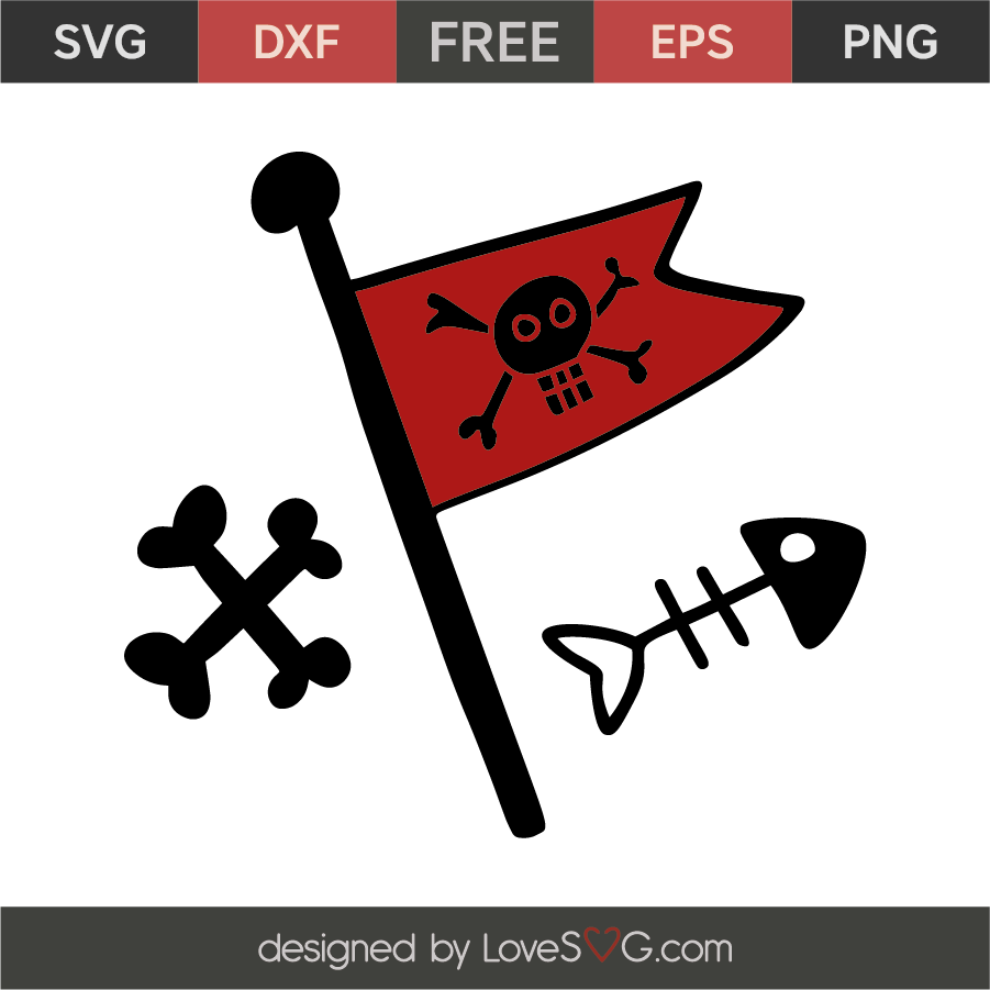 Download Pirate elements: Flag, skeleton and bones | Lovesvg.com