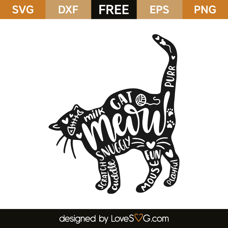 Cat and words | Lovesvg.com