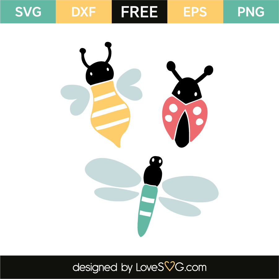 Download Bee, ladybug & dragonfly | Lovesvg.com
