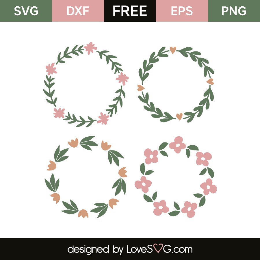 Floral monogram frames | Lovesvg.com