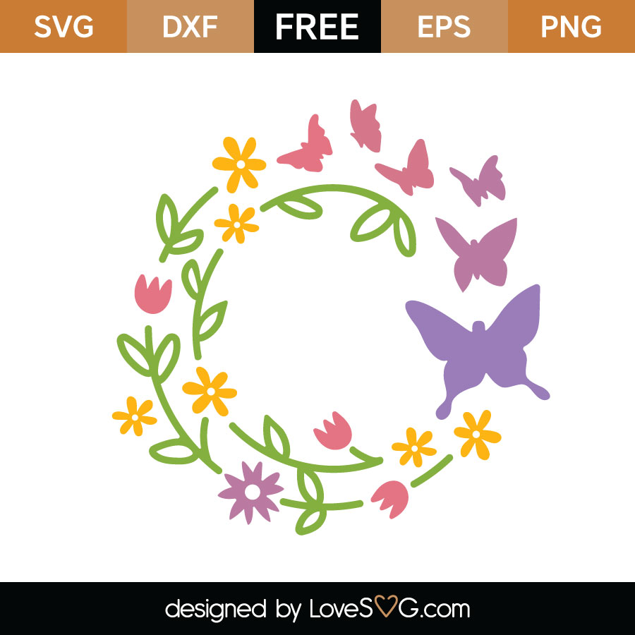 Flowers and Butterflies Monogram | Lovesvg.com