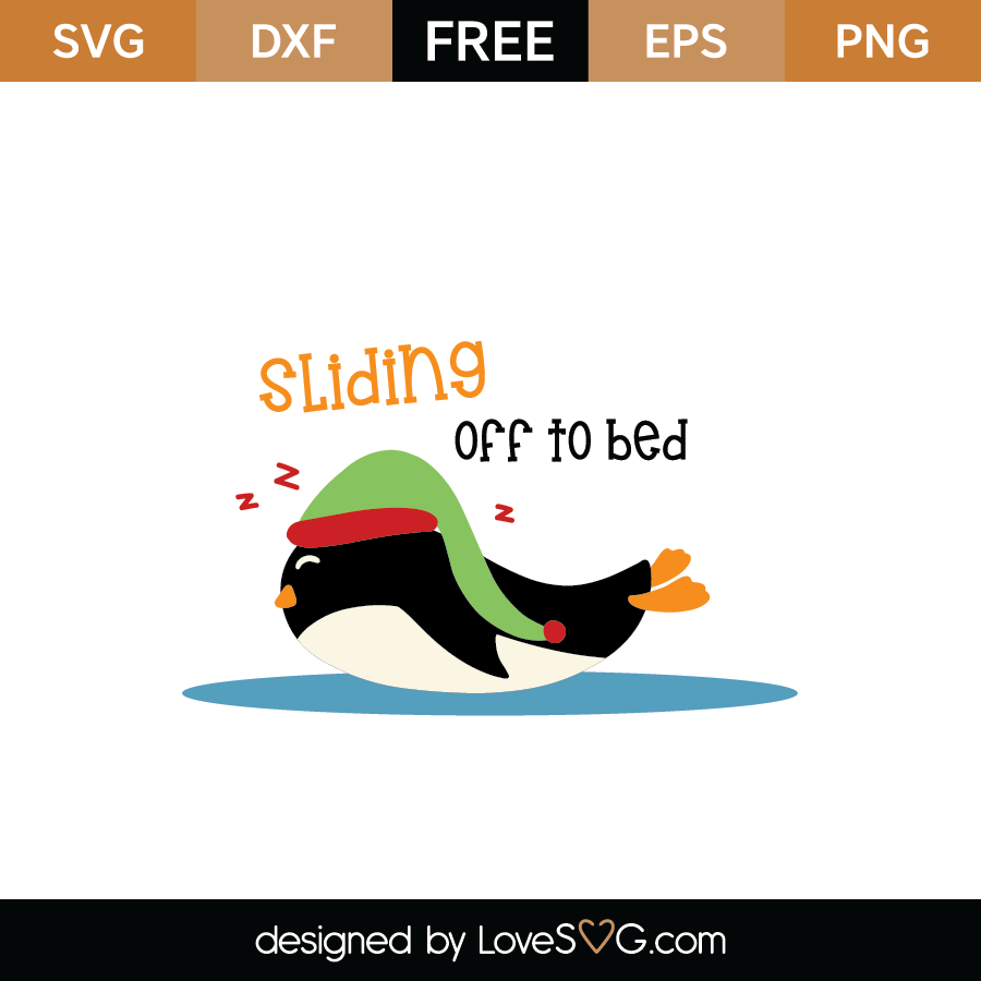 Download Free Sliding Off To Bed SVG Cut File | Lovesvg.com