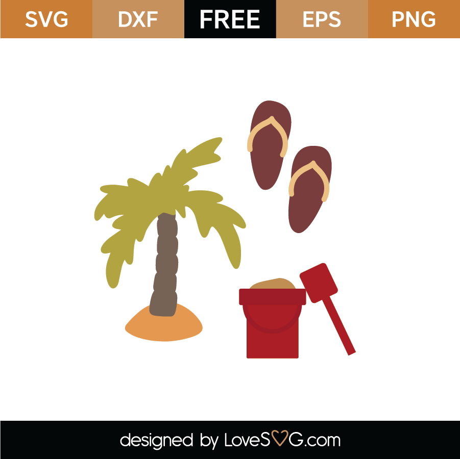 Download Free At The Beach Elements SVG Cut File | Lovesvg.com
