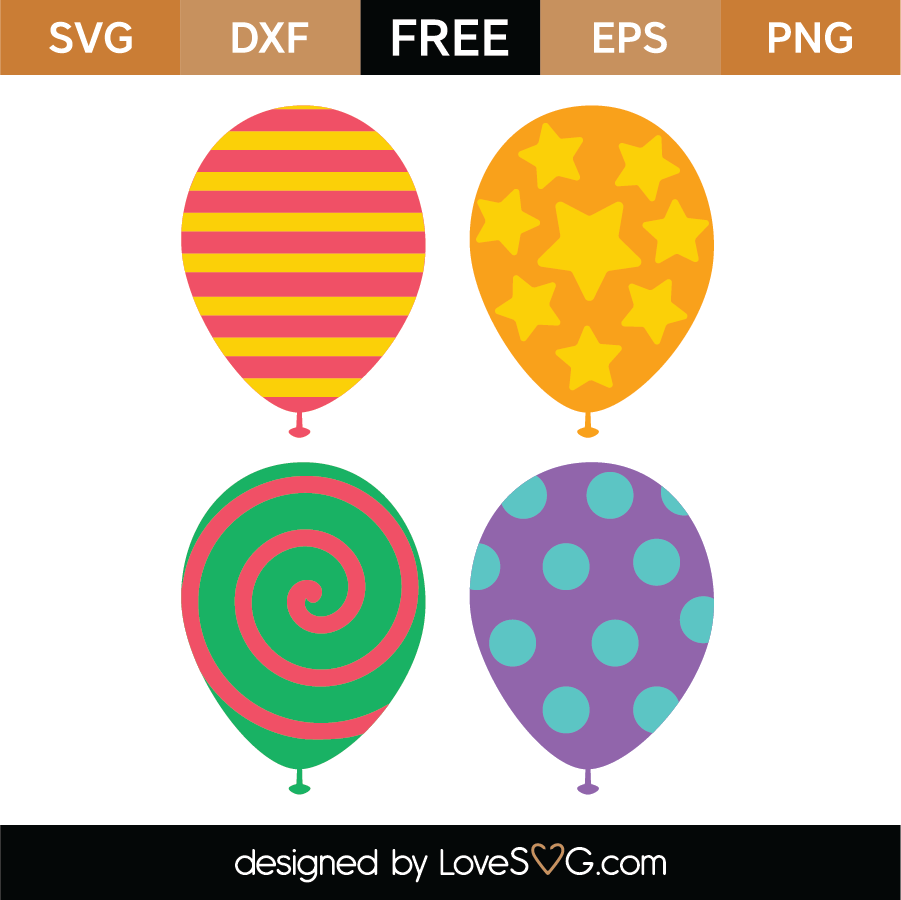Download Free Birthday Balloons SVG Cut File | Lovesvg.com