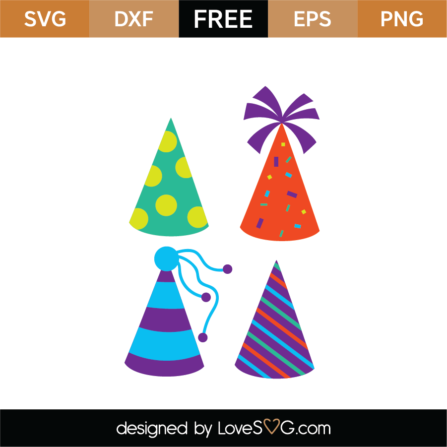 Free Birthday Hats SVG Cut File | Lovesvg.com