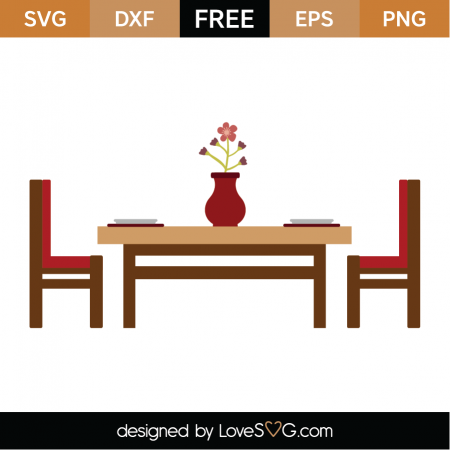 Free Kitchen Table SVG Cut File | Lovesvg.com