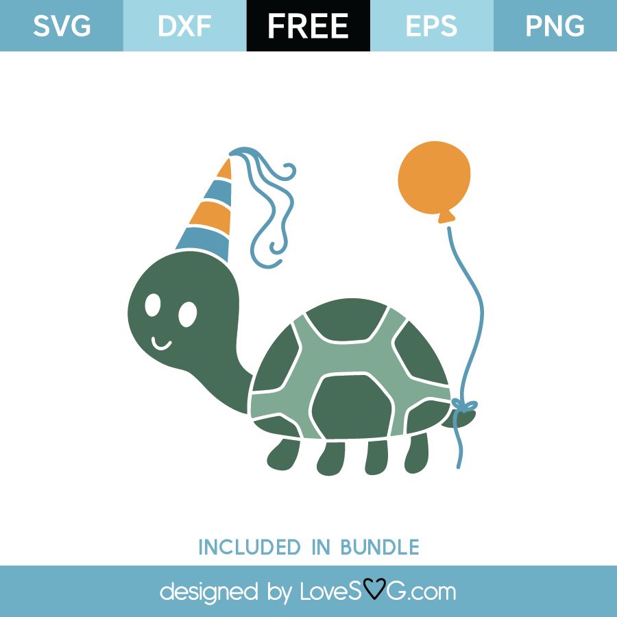 Download Free Turtle Birthday SVG Cut File | Lovesvg.com