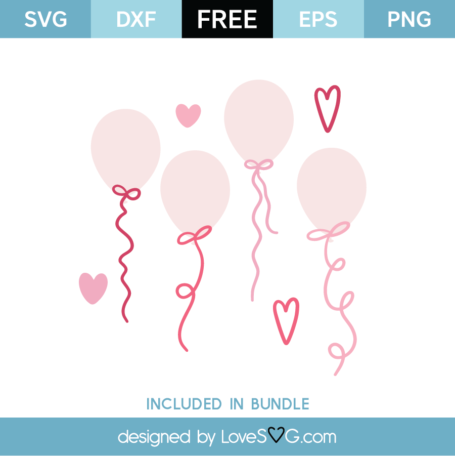 Download Free Valentines Day Balloons SVG Cut File | Lovesvg.com