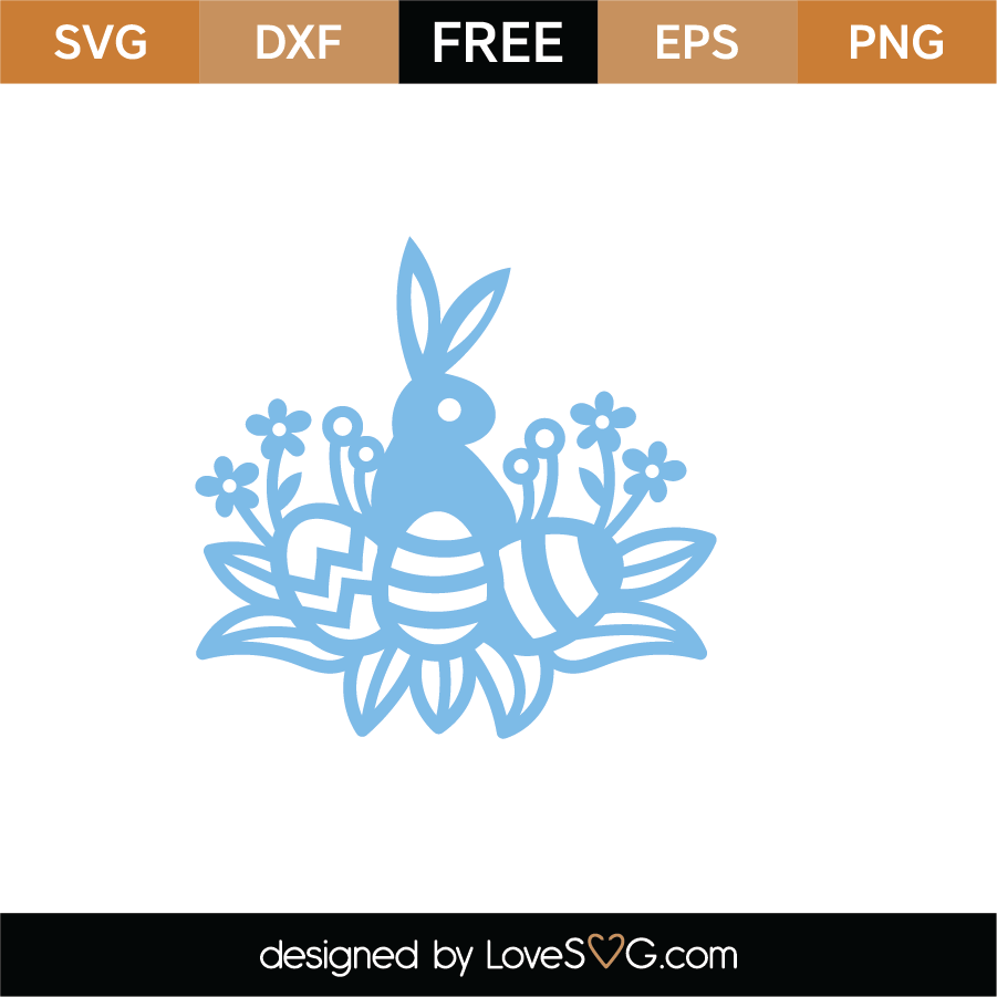 Download Free Easter Bunny Blue SVG Cut File | Lovesvg.com