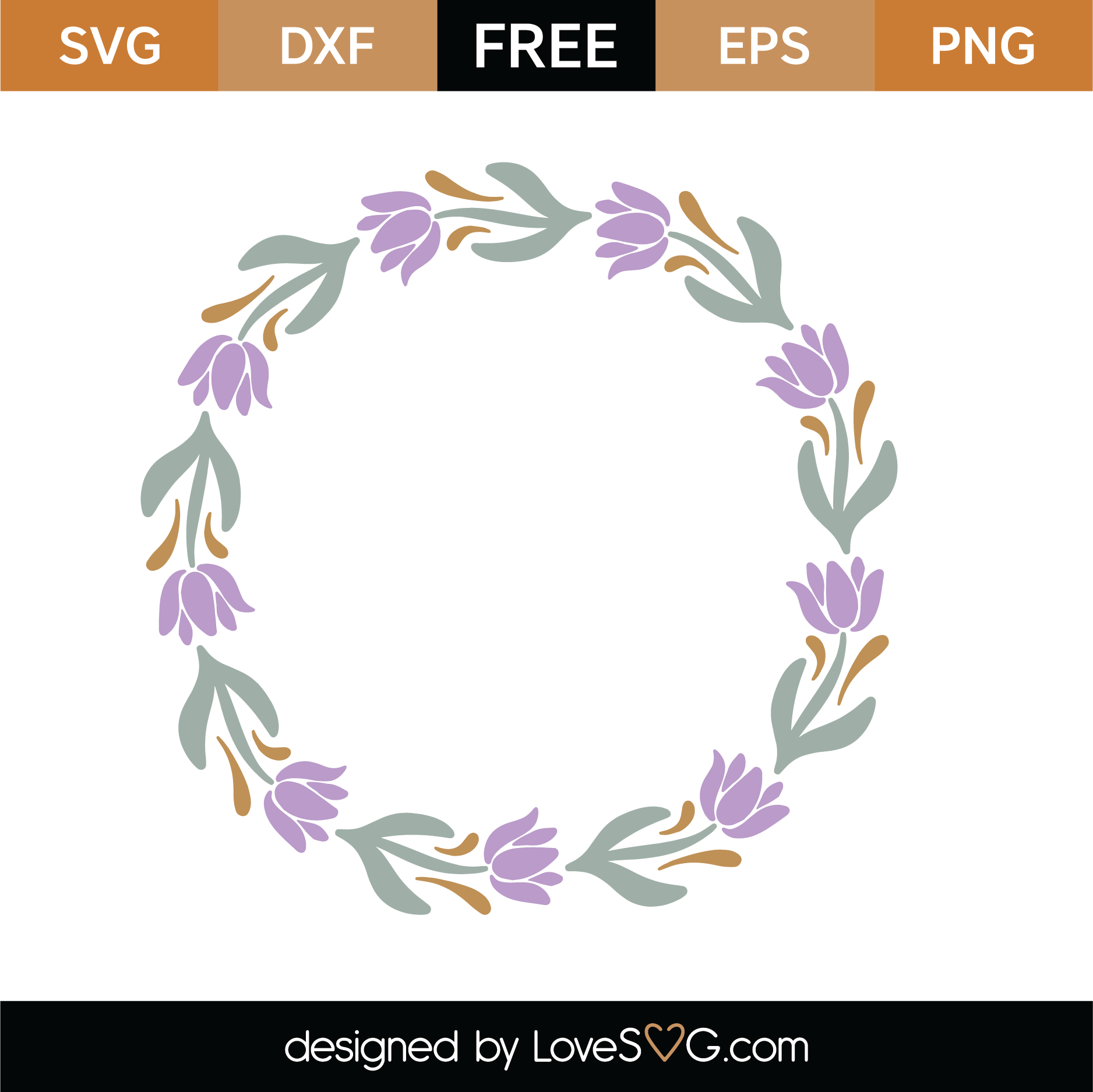 Free Floral Monogram Frame SVG Cut File | Lovesvg.com