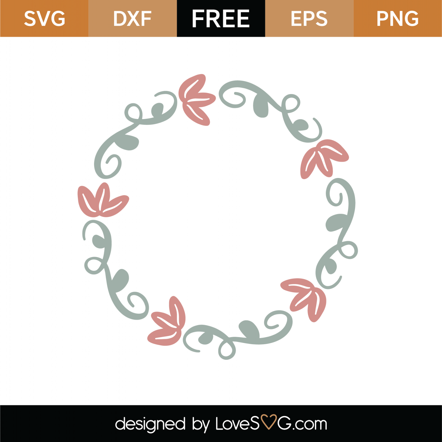 Free Floral Monogram Frame SVG Cut File | Lovesvg.com