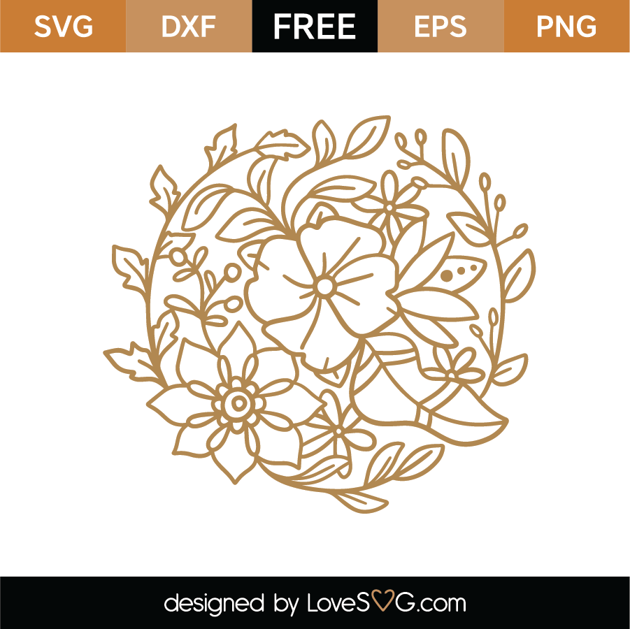 Free Floral Design SVG Cut File | Lovesvg.com