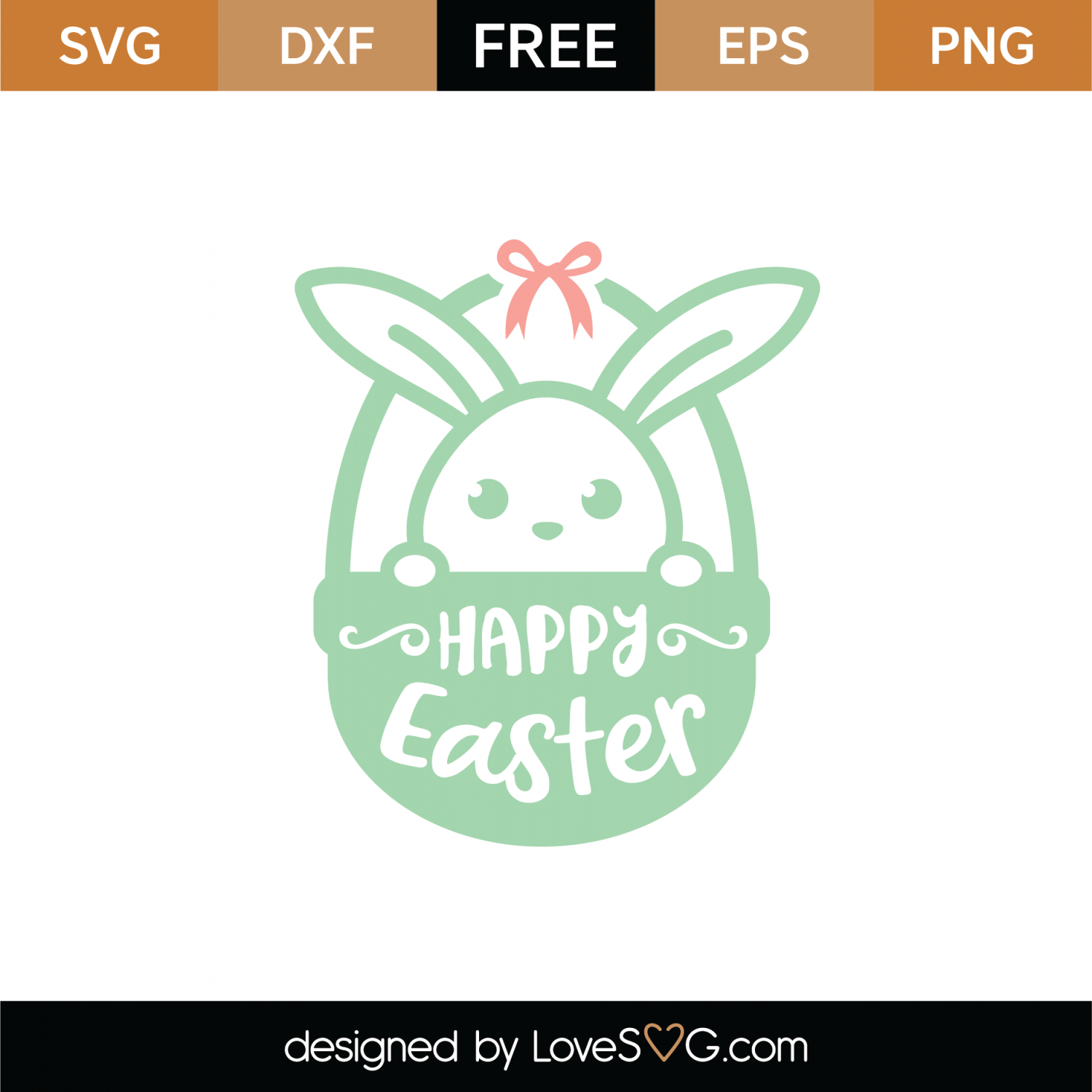 Free Happy Easter Basket SVG Cut File | Lovesvg.com