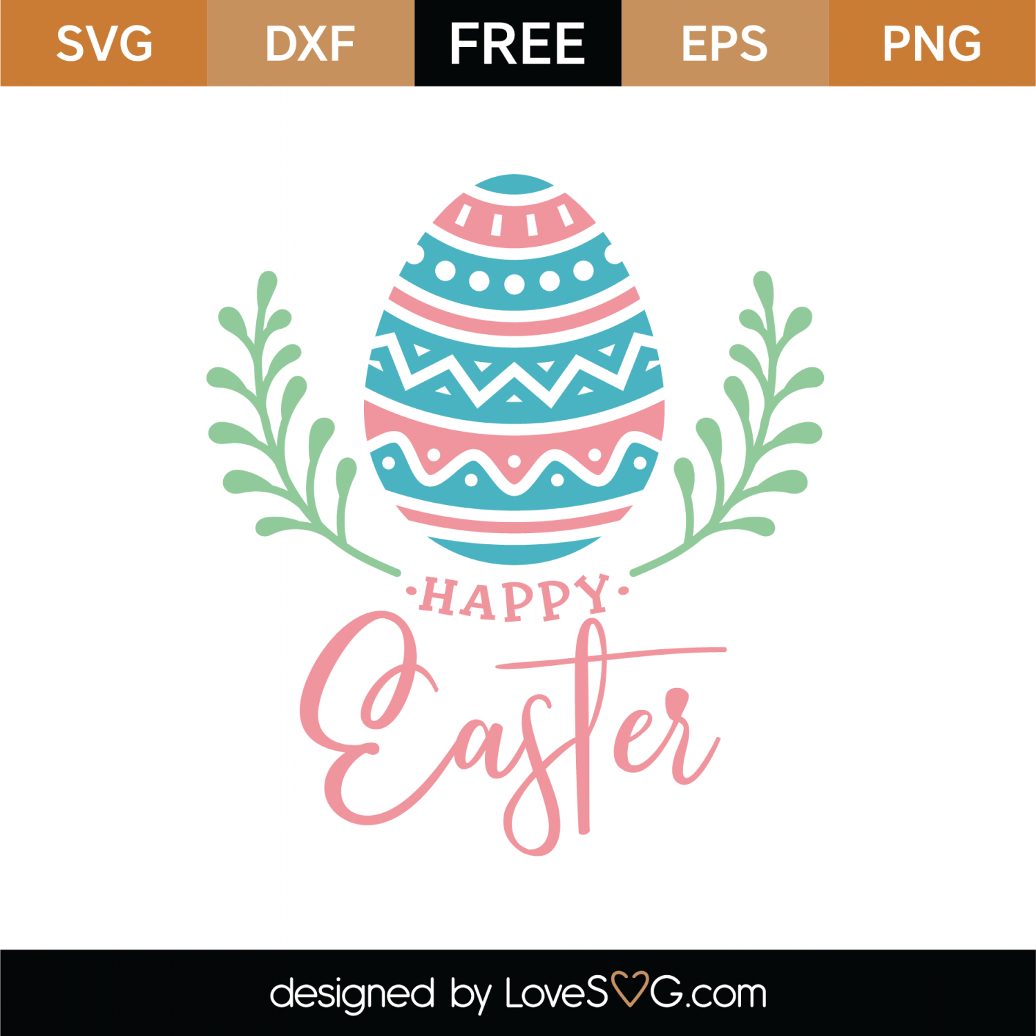 Free Happy Easter Egg Laurel SVG Cut File | Lovesvg.com