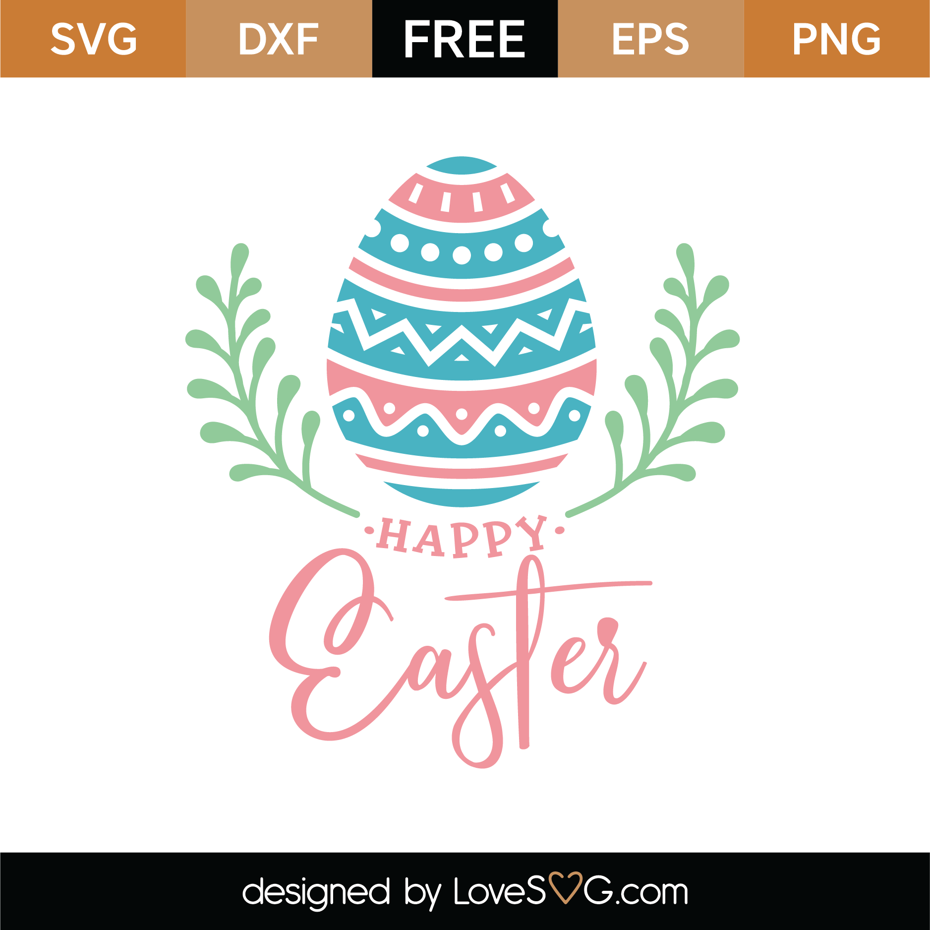 Download Free Happy Easter Egg Laurel SVG Cut File | Lovesvg.com