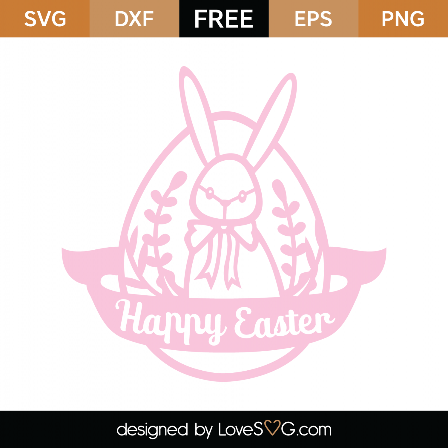 Free Happy Easter Monogram SVG Cut File | Lovesvg.com
