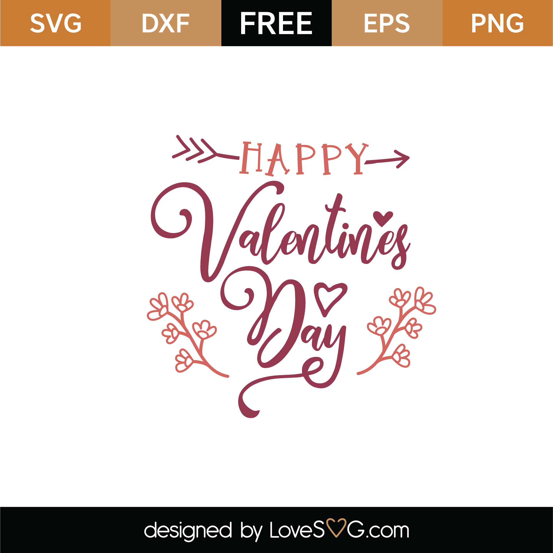 Free Happy Valentine's Day SVG Cut File | Lovesvg.com